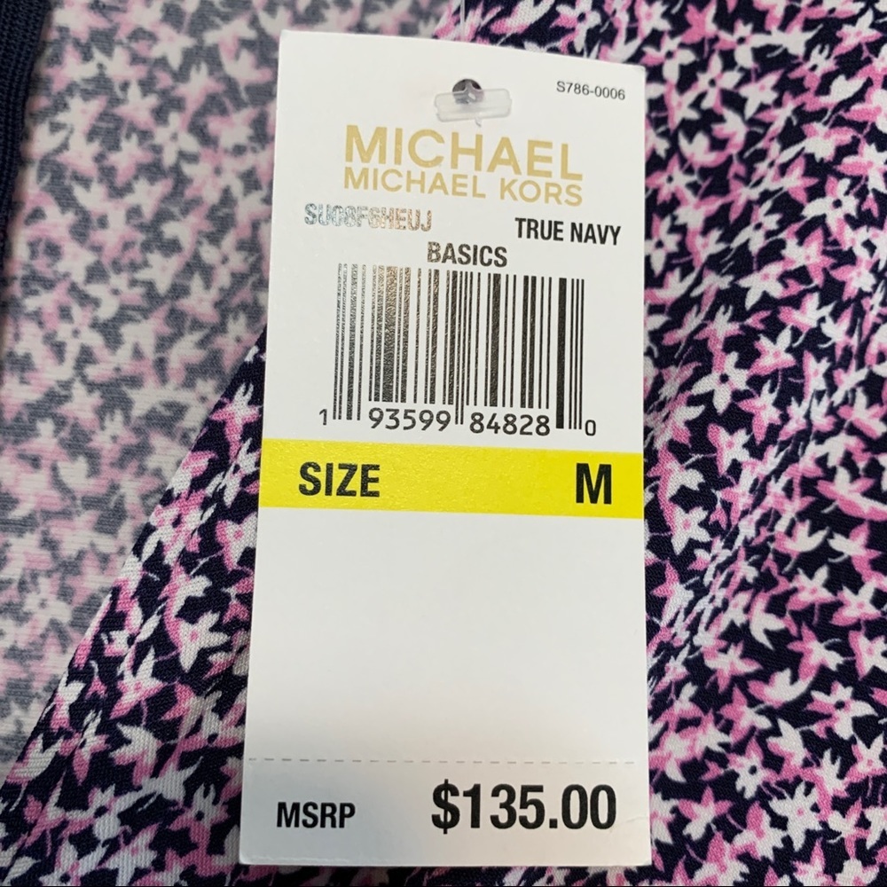 Michael Michael Kors Navy Floral Jumpsuit Size Medium NWT - Picture 3 of 9